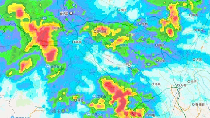 埼玉県内は局地的に豪雨らしい