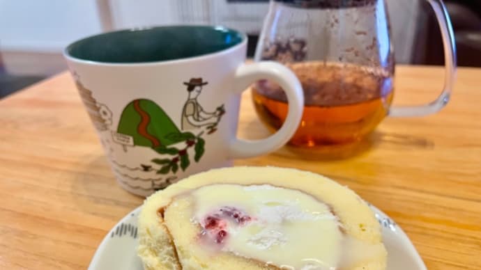 有名店の苺のロールケーキ