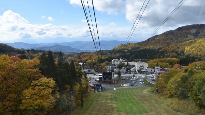 もみじ狩り 山形県山形市 蔵王温泉(7)中央ロープウェイの窓から