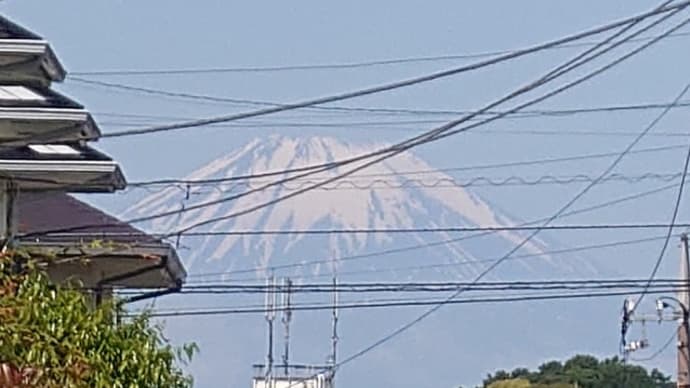 富士山の雪も減ってきた