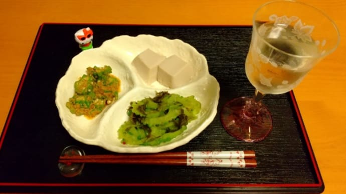 海の日の夕食と澤乃井のさわ音純米生酒