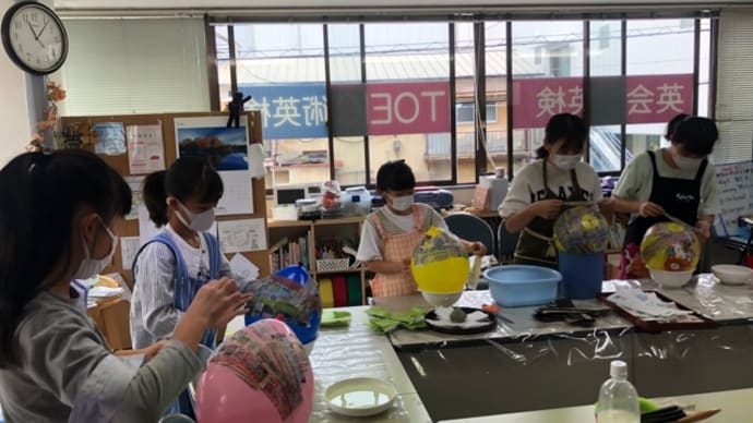 ピニャータ作り楽しかったよ(*≧∀≦*)