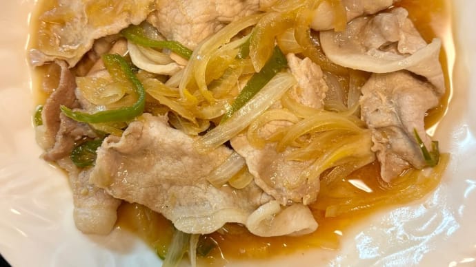 生姜焼きとスナップエンドウ