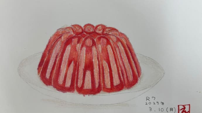 色鉛筆画でゼリー