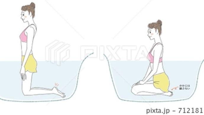 ✨〜おしゃれイラスト素材_PIXTA : 正座入浴〜✨