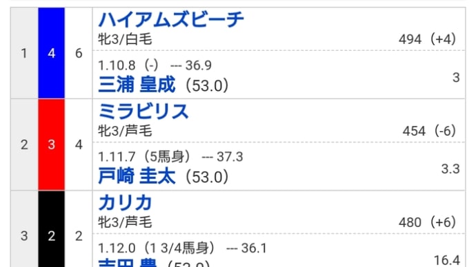 シーオブドリームス 出走結果