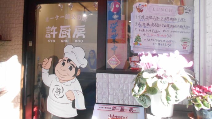 横浜市 許厨房 高菜そば、皿ワンタン