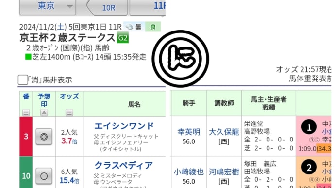 2歳戦、道悪だろうな荒れるかな