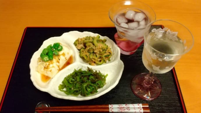 夕食と夏酒「菊池」