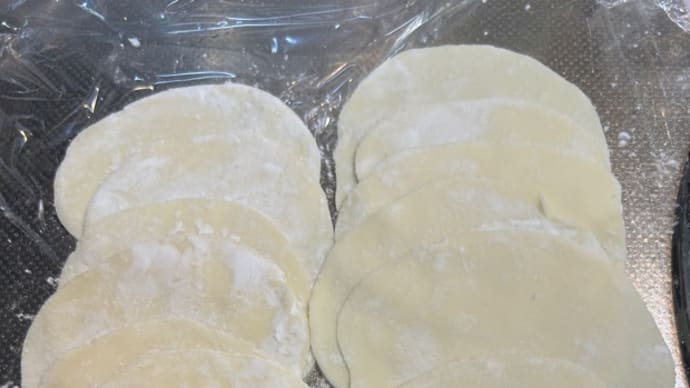 手作り餃子の皮 薄力粉7強力粉3で作った