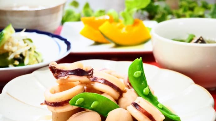 ☆里いもといかの煮もの&鶏だんごと水菜の和風スープ☆