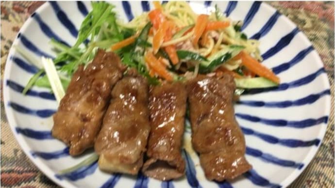 10-14_美味しかったもの♡ ~ 長芋の豚肉巻き 他一品 ~