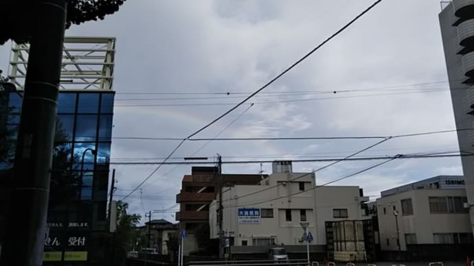 ゲリラ豪雨のあとに虹がかかった八王子駅南口のイマソラ(2020年9月6日16:06現在)