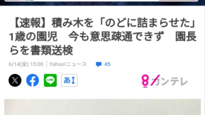 1歳男児、積み木誤飲し意識不明 施設職員8人を書類送検、徳島 祈祷師の木星の魔女