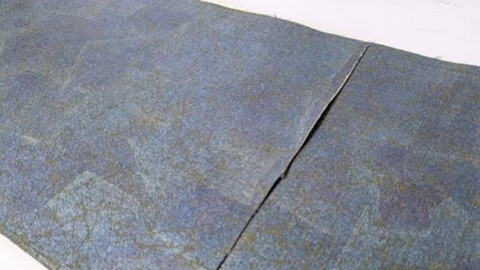 青貝箔ﾐｯｸｽ加工の巾着ショルダーと道中財布の準備