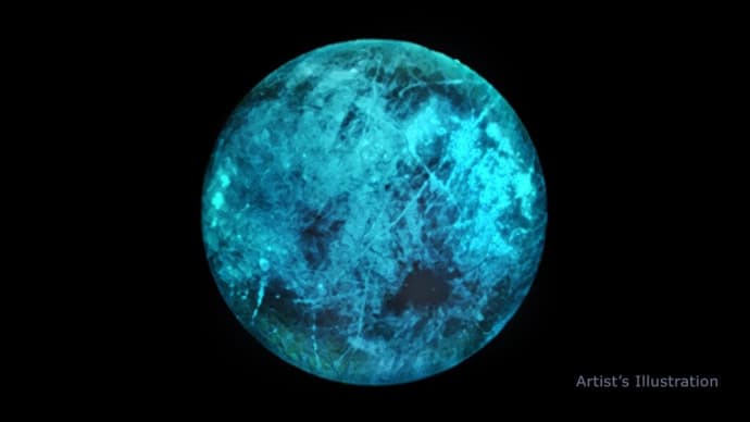 エウロパの蛍光:放射線は木星の衛星に多数の光を出します