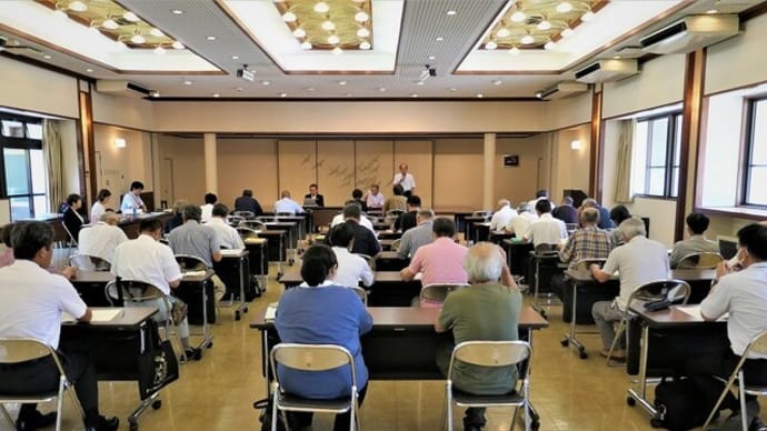 赤とんぼフェスティバル実行委員・区長合同会議&生坂ダム湖上空からの風景