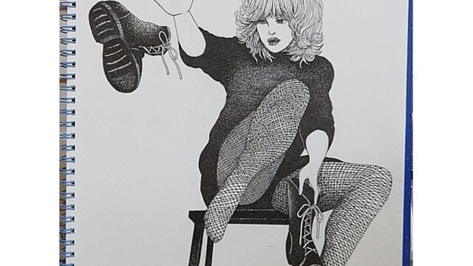 ペン画「靴を投げる女」完成