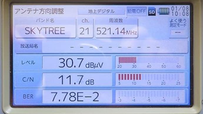 千葉県：市川市新田にて、TV受信不良点検手直し