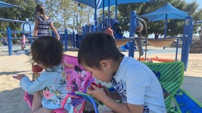 ＬＡの孫達は伸び伸びと