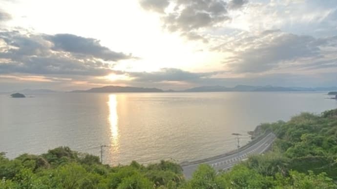 不知火海の夕景 蜜柑の花