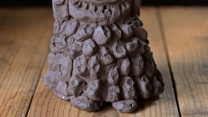 かりがね福祉会 風の工房所属 宮下一夫さんの陶オブジェ