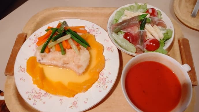 カジキマグロのオレンジバターソース と…