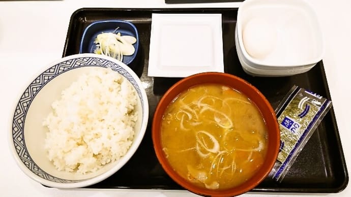 吉野家(茅場町店)で納豆定食+とん汁に変更(2025年3月7日)