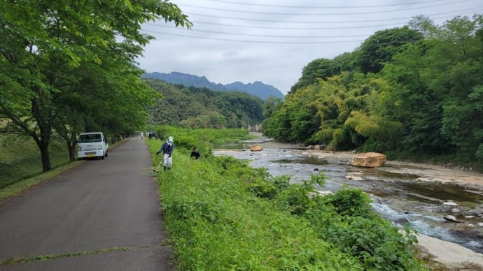 碓氷川あまぬま(松井田地区)の草刈り・・・
