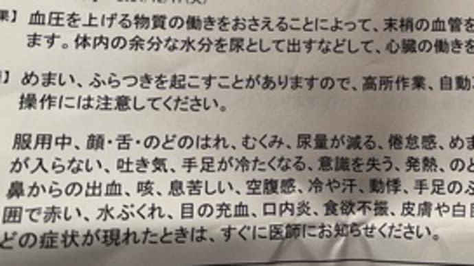 少し動けた日〜降圧剤の副作用に慣れてくる?〜