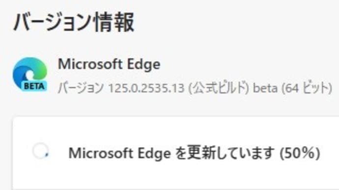 Microsoft Edge Beta チャンネルに バージョン 125.0.2535.29 が降りてきました。