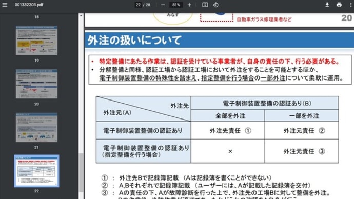 特定整備認証・外注との責任関係の国交省回答