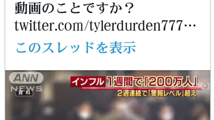 インフルエンザ、一週間で205万人感染!新型コロナより怖い!速攻で削除された動画!インフル年約1000万人感染、死者1万人!新型コロナ感染者は0人、死者0人が真実で〜す!