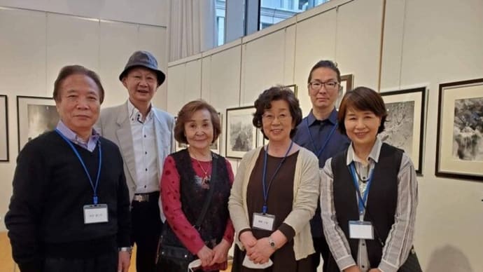 全日本水墨作家連の6名作家が出揃い