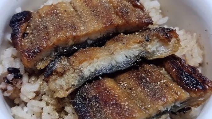 【05/20昼食】三重県産鰻蒲焼頭側でミニ鰻丼、二度寝して寝ぼけてるんだね：P
