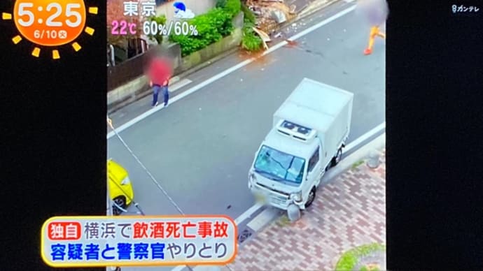 神奈川で馬鹿ジジイが軽トラを飲酒運転して歩行者を殺害した後、民家の玄関を壊して車止めに打つかる