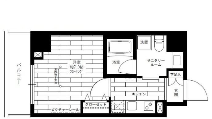 グランドコンシェルジュ大森@25.48㎡1K洋室7帖 Wi-Fi対応の光インターネット無料 大森駅近分譲賃貸マンション Bタイプ