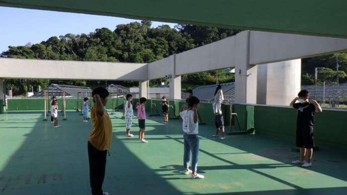 ラジオ体操の様子