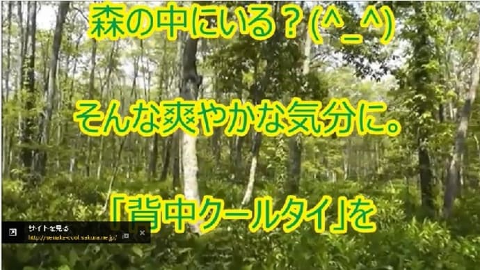 「背中クールタイ」動画集:テレビ東京【トレたま】に。森の爽やかさを！冷却グッズは 背中の熱を逃がして冷まします。