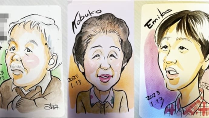 身内に似顔絵をプレゼント