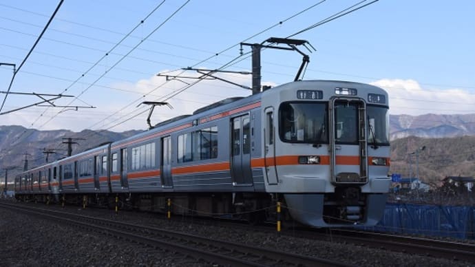 本日の撮影 朝の中央西線823M 313系4連が緊急停車より