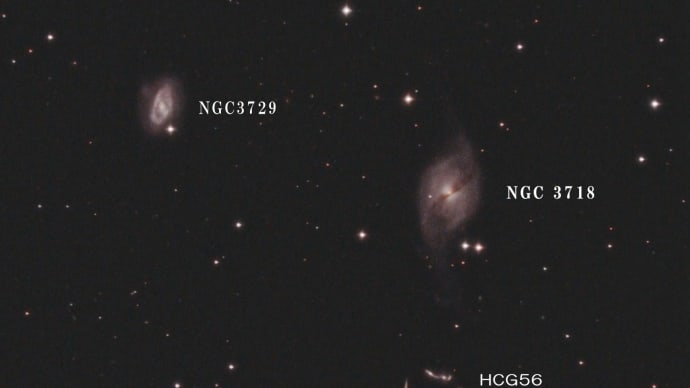 形のユニークさNo.1(?) 銀河 おおぐま座NGC3718(黄砂の夜、二夜目)