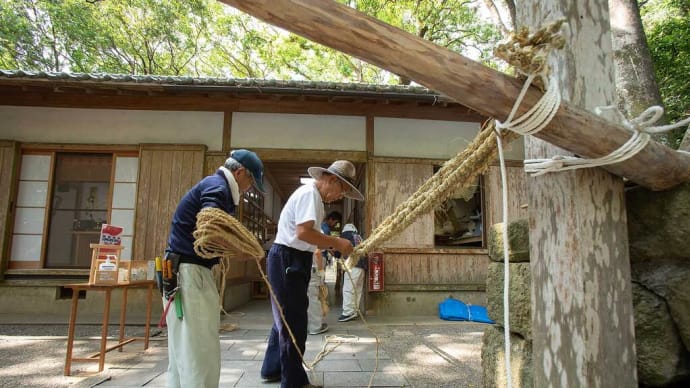 2023.10.1  花の窟　明日の例大祭準備（熊野市有馬町）