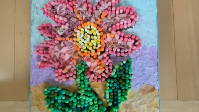 綿棒アート+手染め和紙の工作😊花 パレットテラス