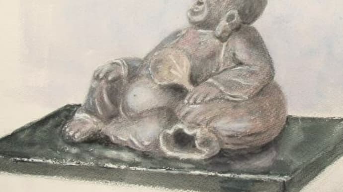 布袋さんを描く(教室にて)