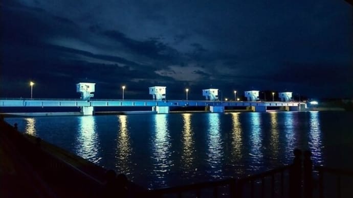 信濃川の下流にて。
