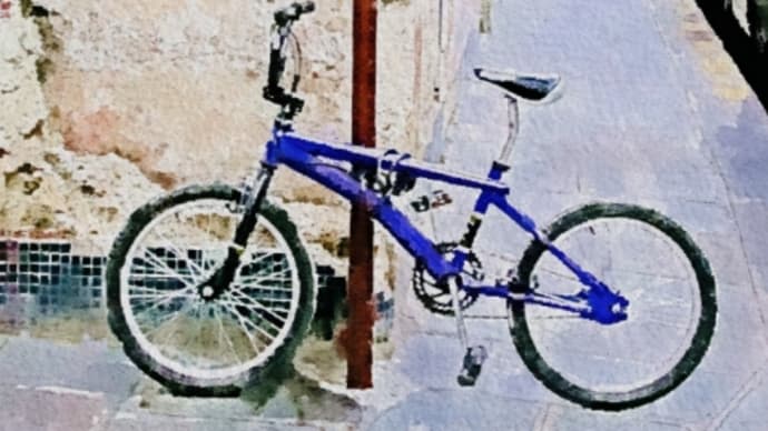 マレ地区の青自転車🚲