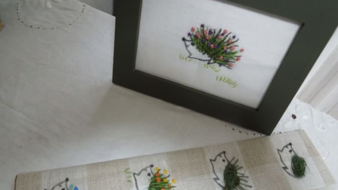 コラージュ刺しゅう ワークショップ 花ねずみ アークオアシス 久喜菖蒲店