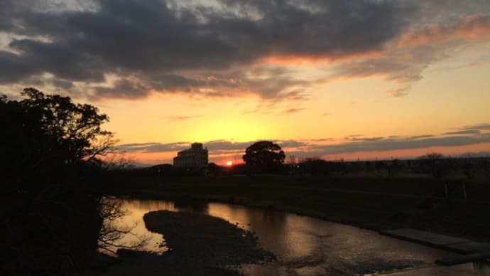 矢部川の夕暮れ