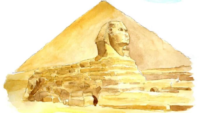 エジプト１　ピラミッドとスフィンクス　世界のわがスケッチの旅